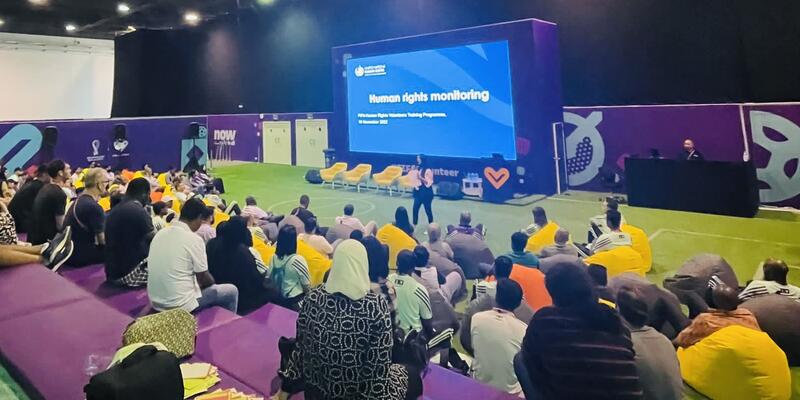 "برنامج تدريب متطوعي/ات الاتحاد الدولي لكرة القدم الفيفا FIFA في مجال حقوق الإنسان"، قطر 19 نوفمبر/ تشرين الثاني 2022 FIFA World Cup 2022